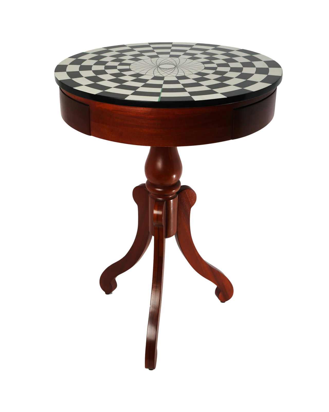 Chess Side Table Brown