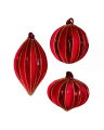 Myrtle red Christmas baubles 3-pack