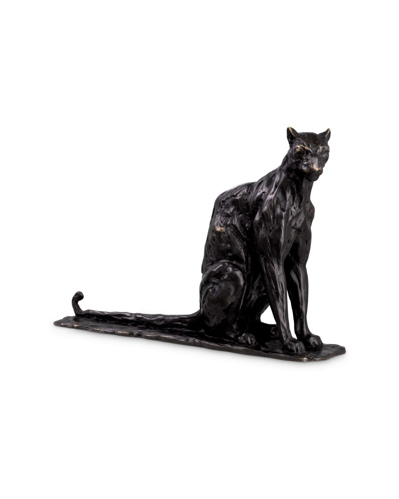 Sitting Panther skulptur brons