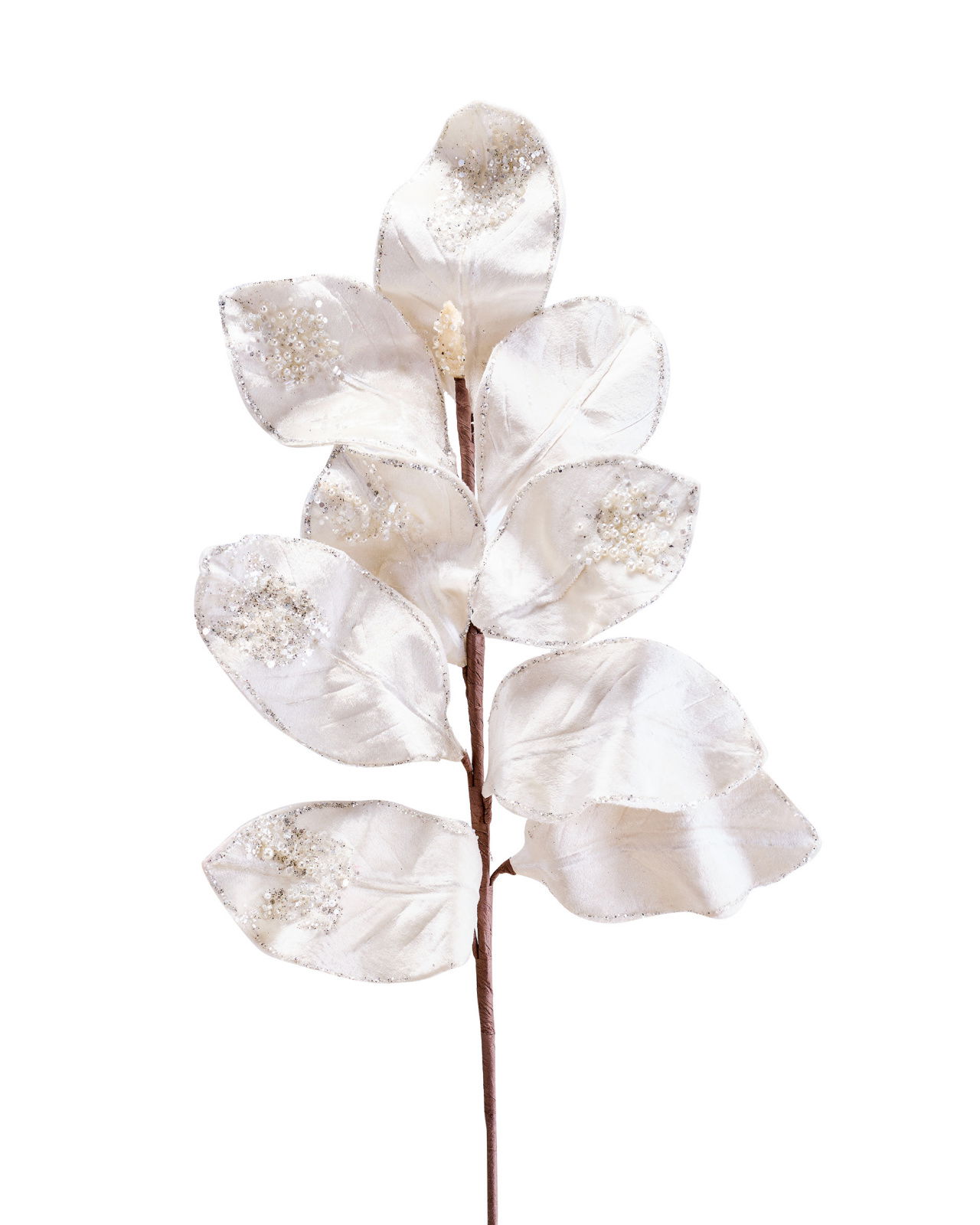 Magnolia Leaves Decorative Branch White