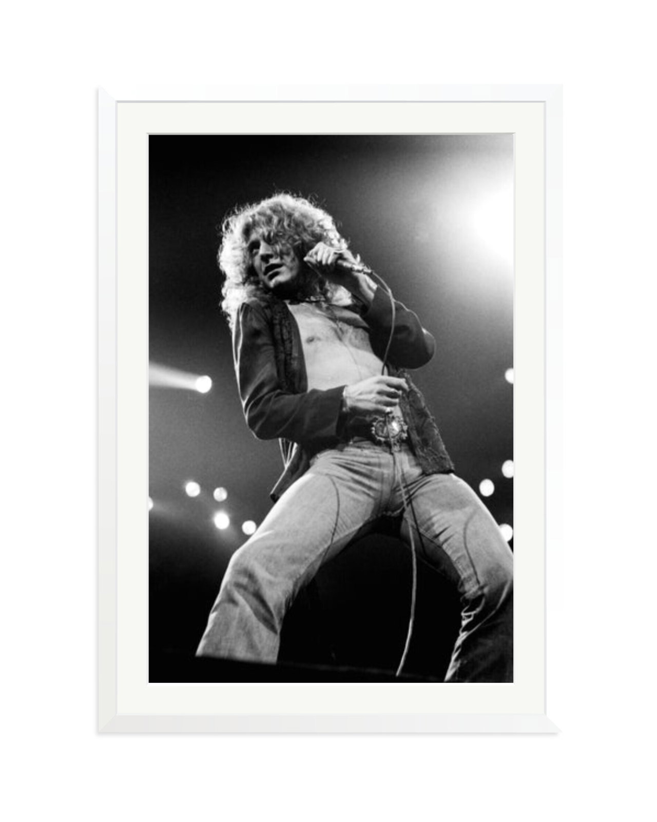 Robert Plant of Led Zeppelin 1977 White / XXL