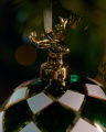 Damian Bauble Green/White 10cm