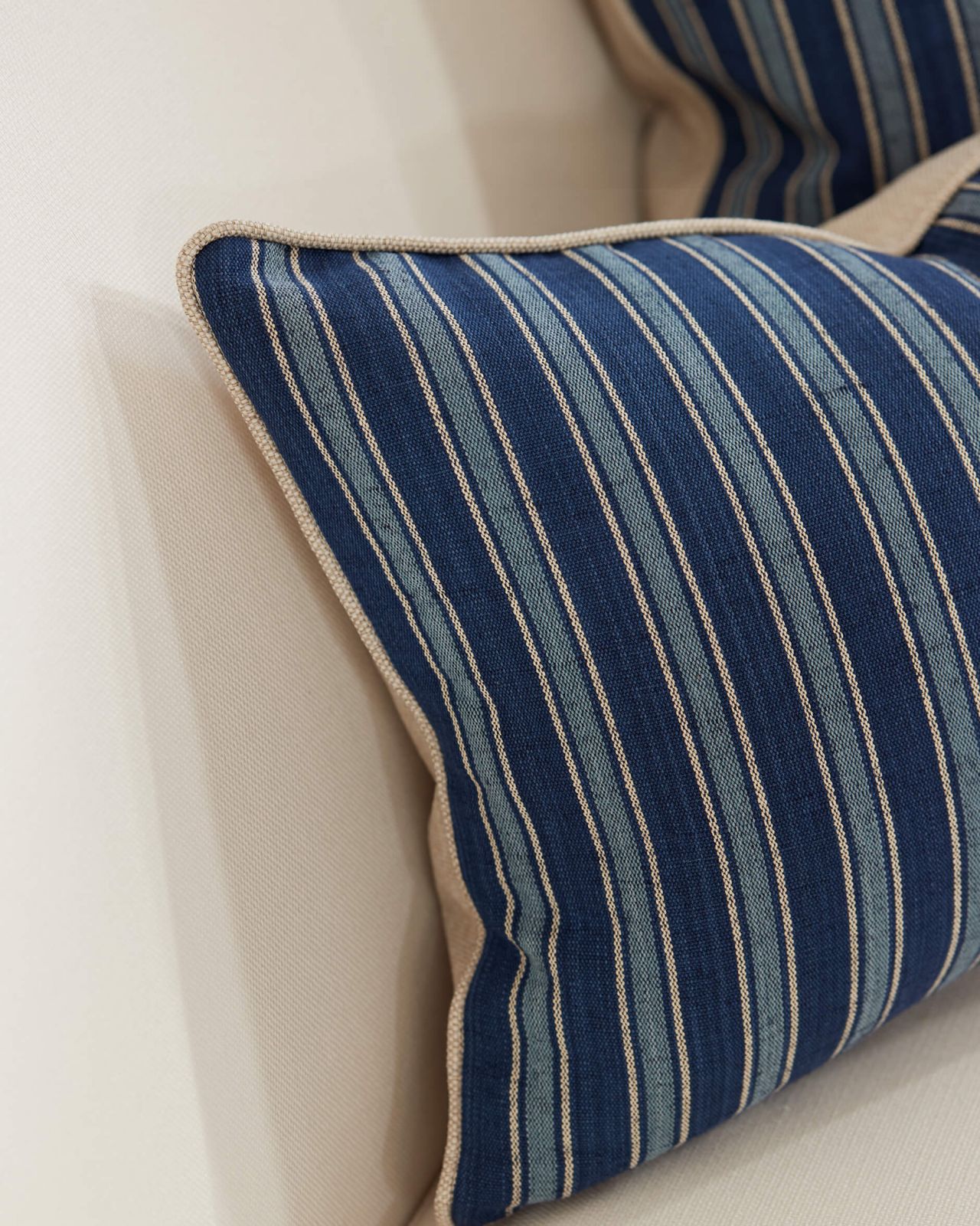 Blue and white outlet striped cushion covers