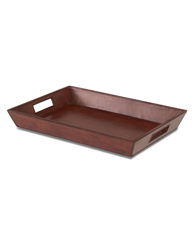Kensington serving tray, leather Newport