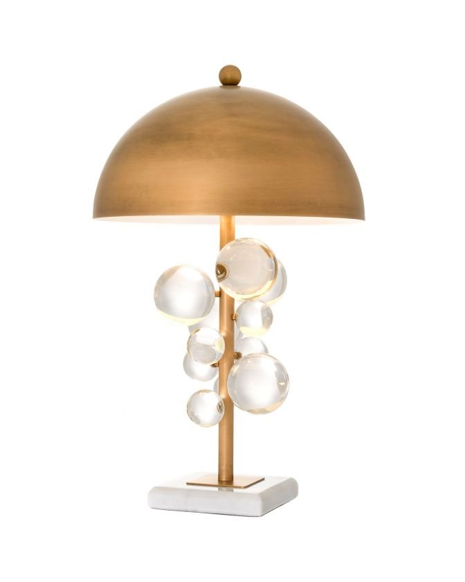 Floral table lamp brass