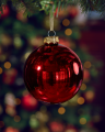 Cecilia red Christmas bauble