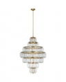 Killarney 32" Layered Chandelier Brass/Clear Crystal