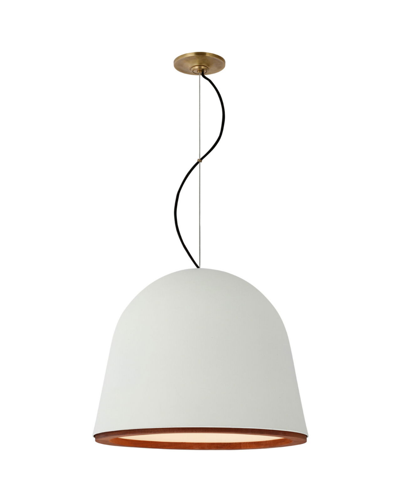 Murphy Pendant White and Dark Teak Large