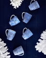 Capri Azzurra Mugs, Blue/White Set Of 6