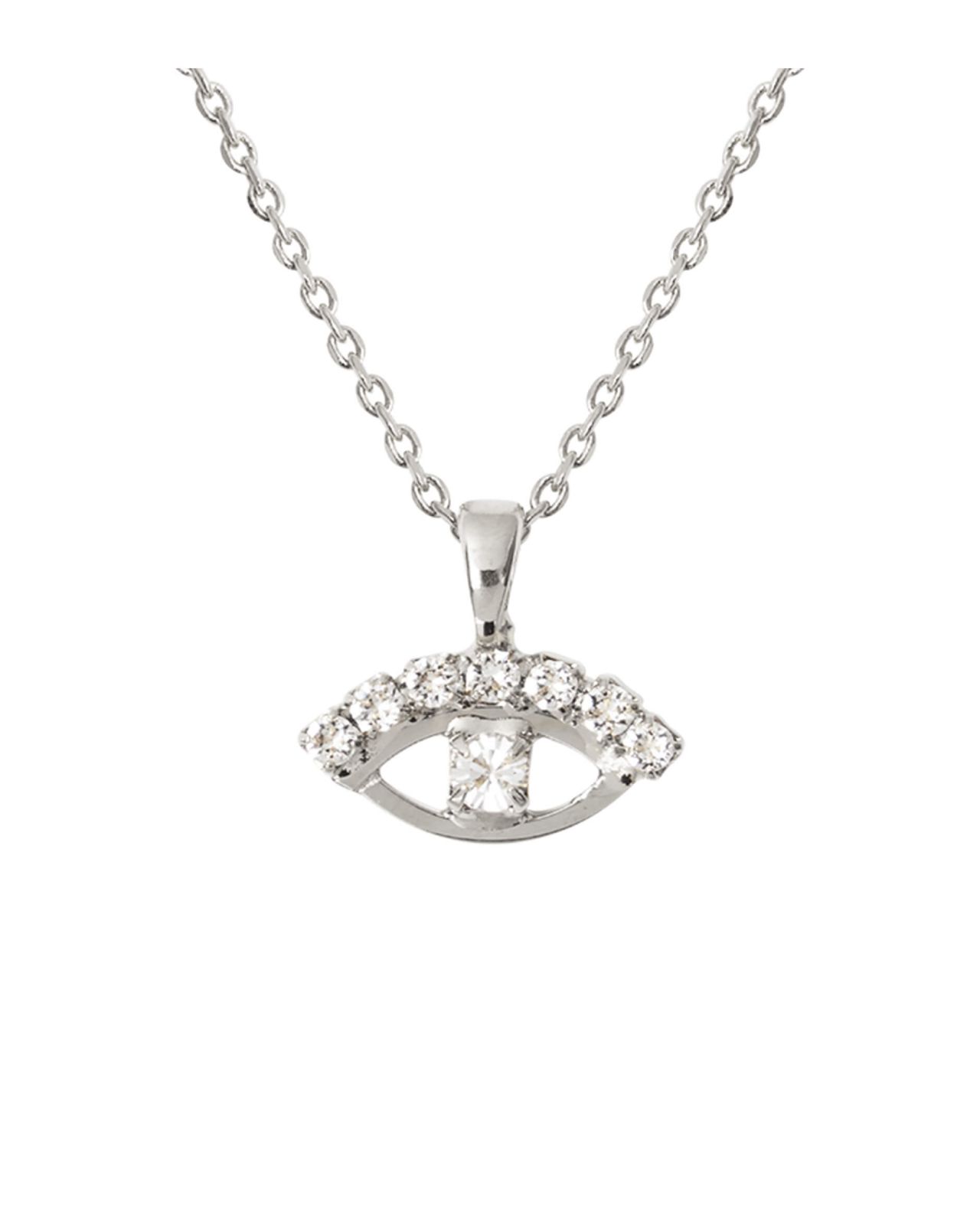 Petite Greek Eye necklace crystal rhodium