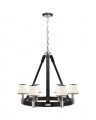 Riley Ring Chandelier Nickel/Chocolate Leather