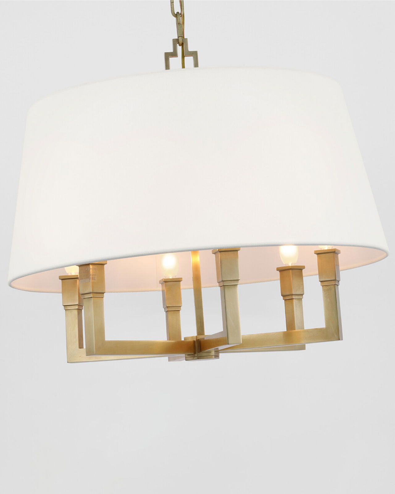 Square Tube Hanging Shade Antique Brass