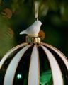 Alessandra Bauble Green/White 10cm