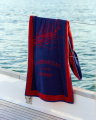 Hermitage strandhanddoek blauw/rood