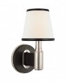Riley Single Sconce Polished Nickel/Chocolate Leather