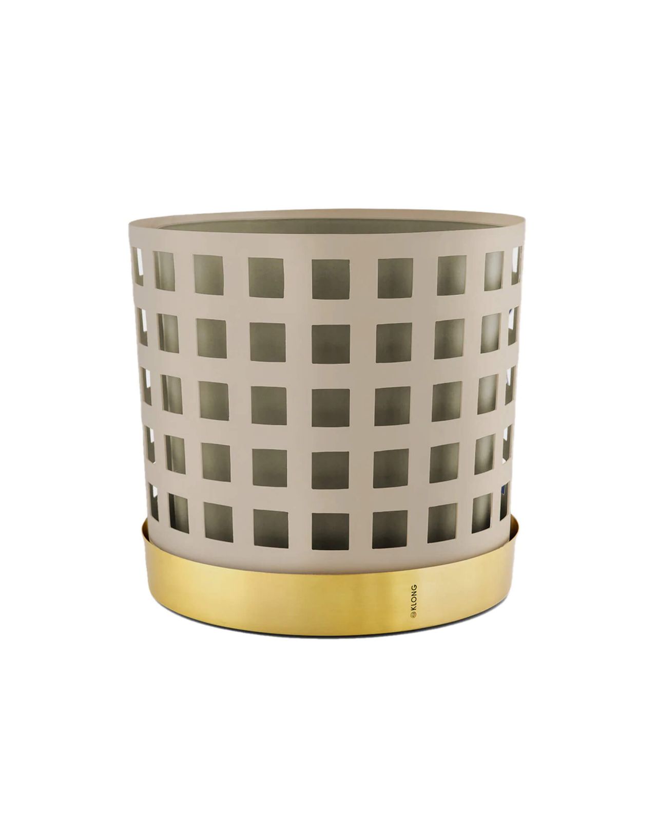 Trio-ruukku, ruudullinen, beige