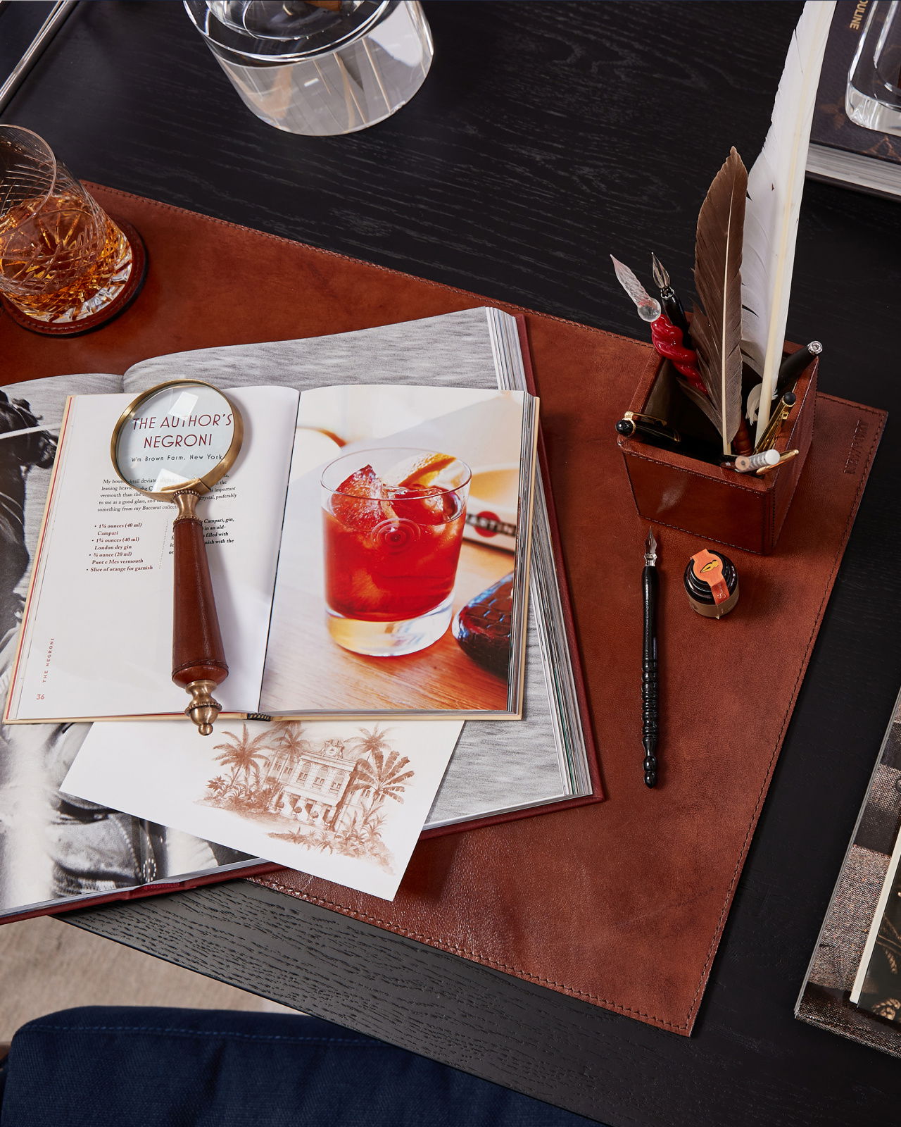 Kensington pennställ läder