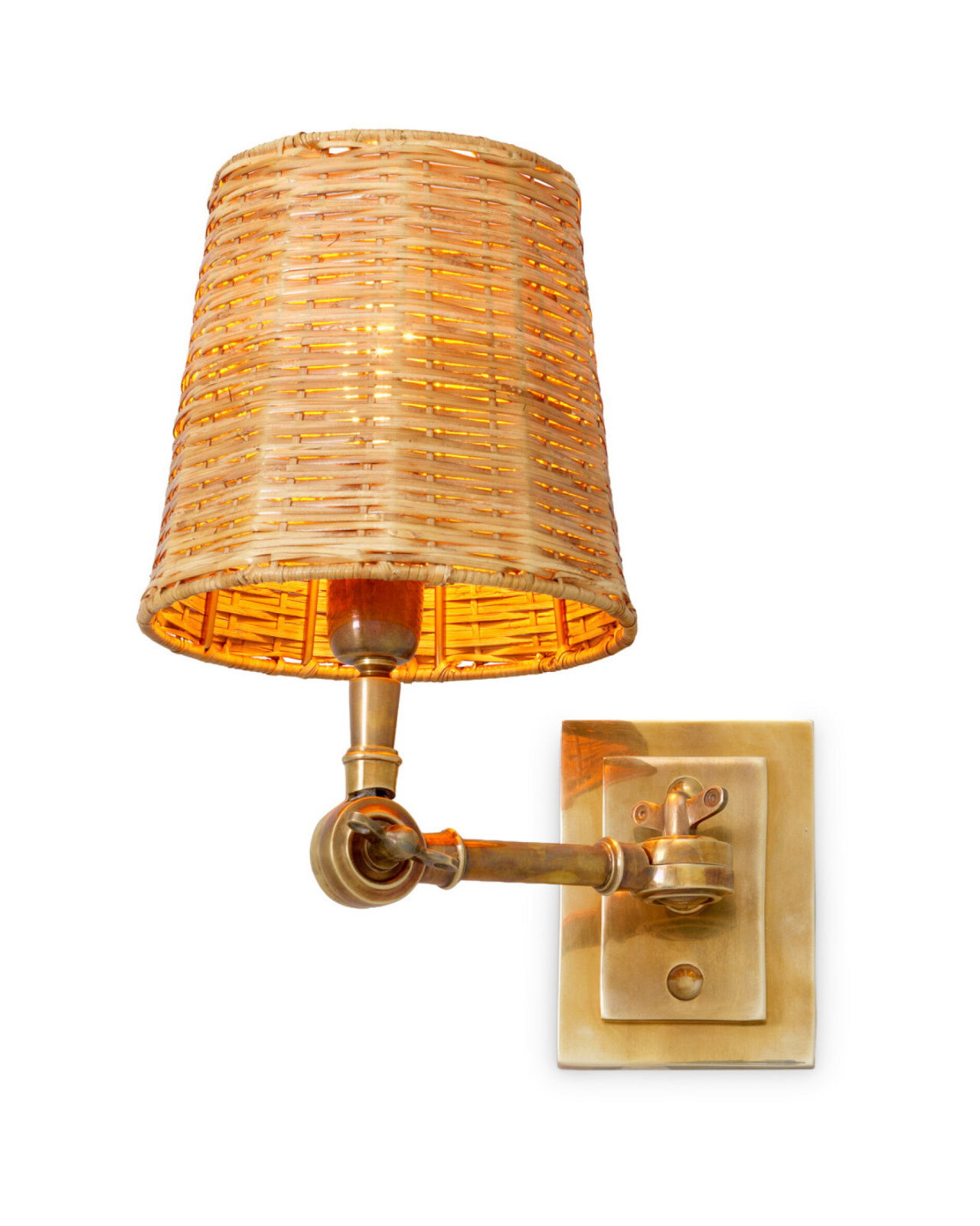 Wentworth Wall Lamp Brass/Rattan