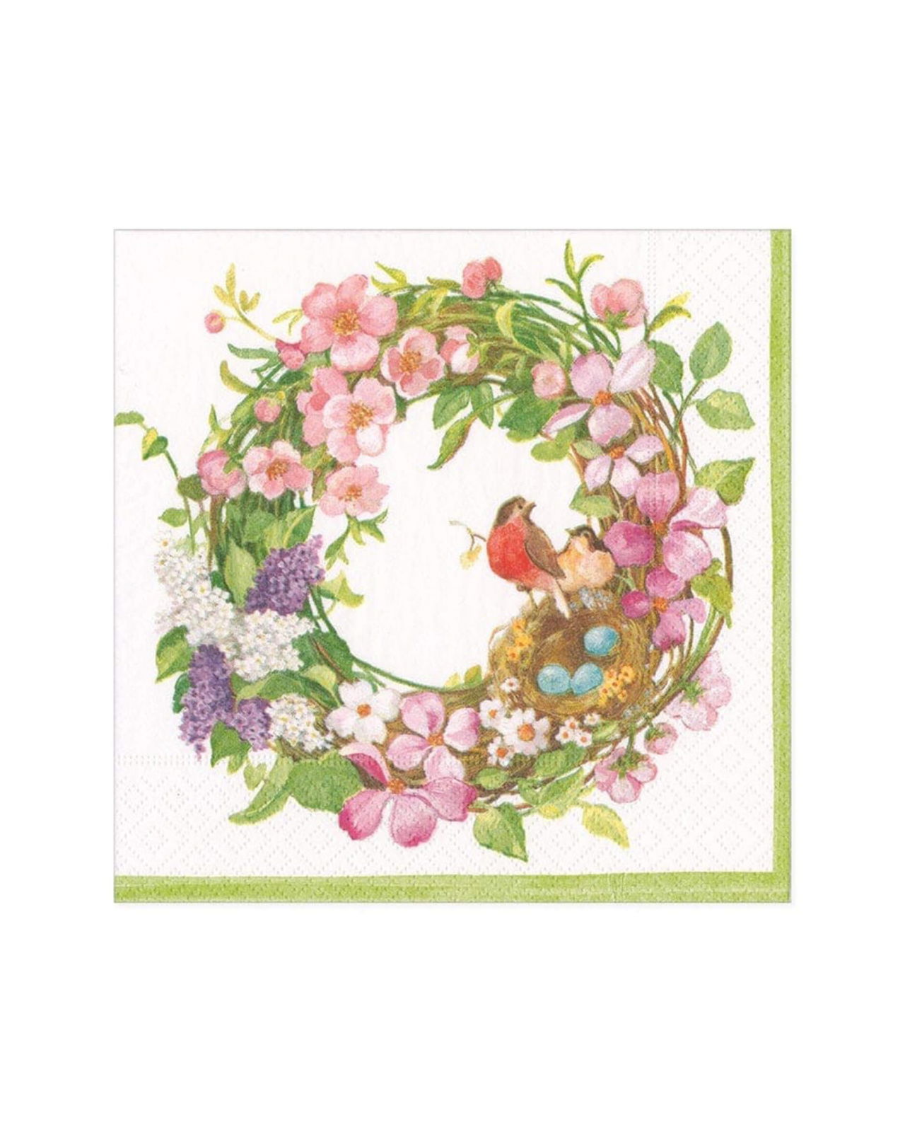 Spring Wreath servietter grøn 20-pak