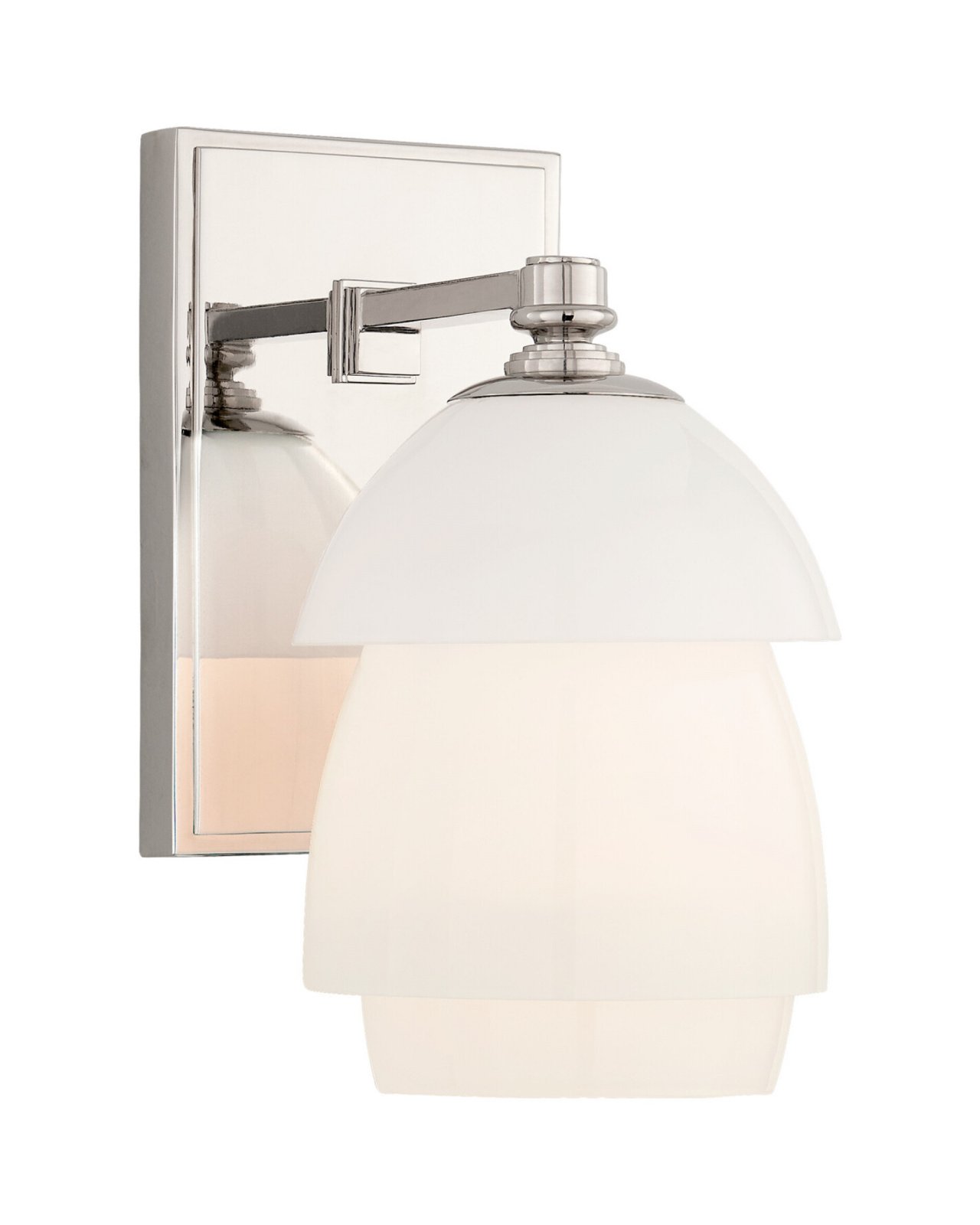 Whitman Sconce Polished Nickel/White Small