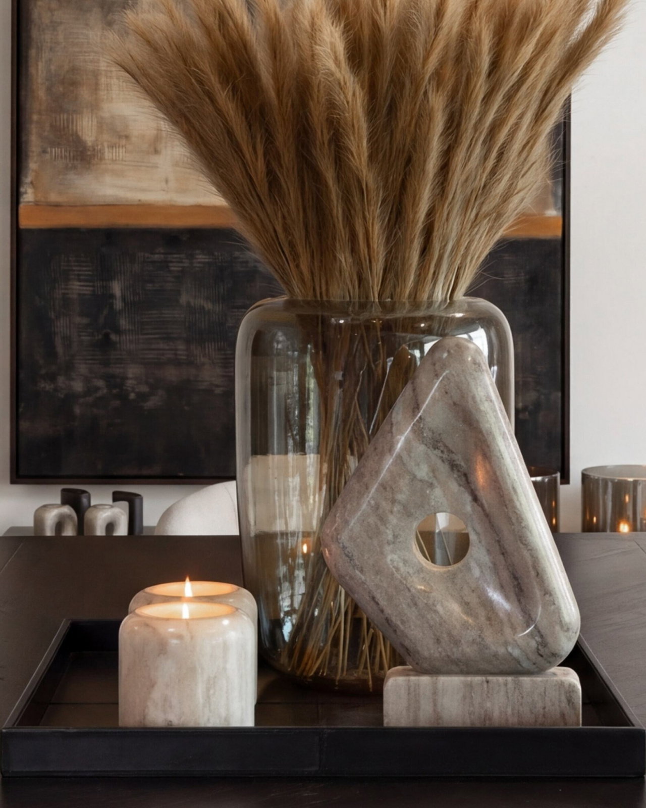 Hera beige candle holders, set of 2