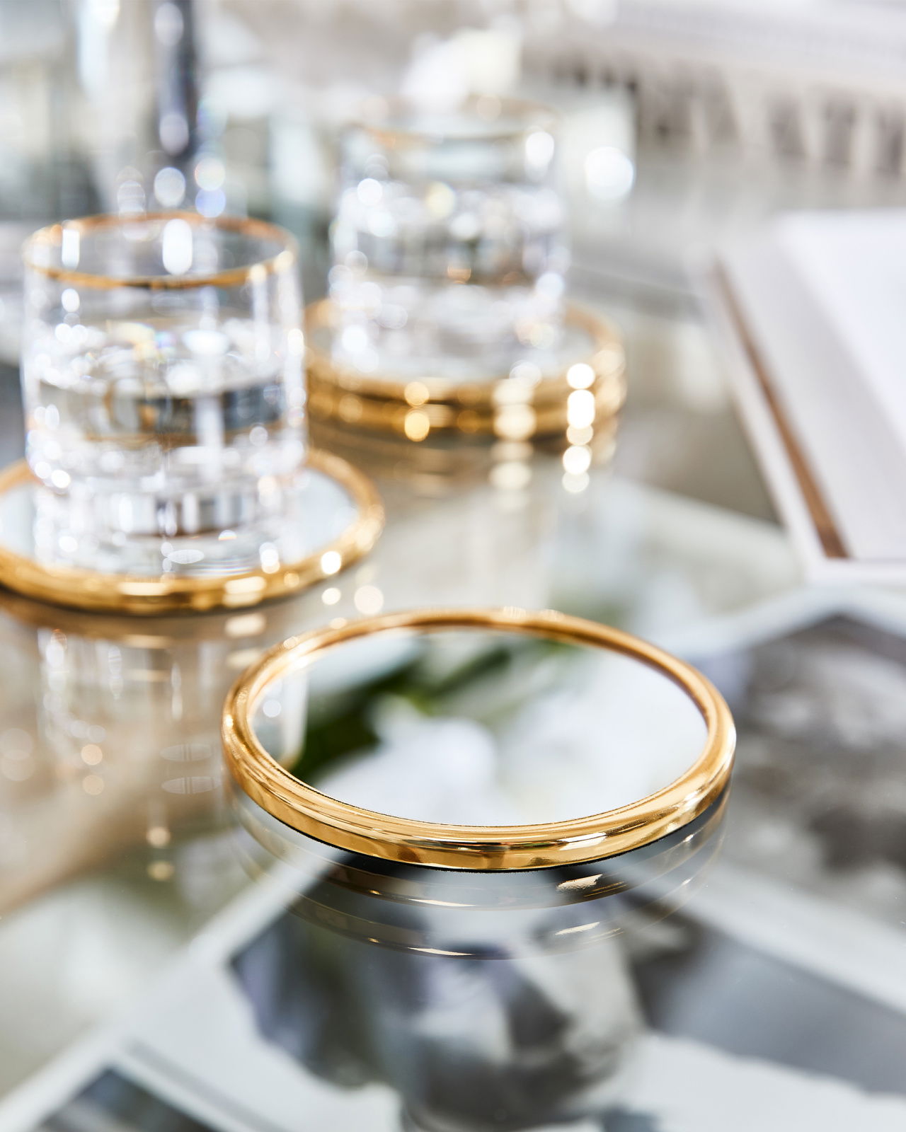 Garrett glasunderlägg guld 4-pack