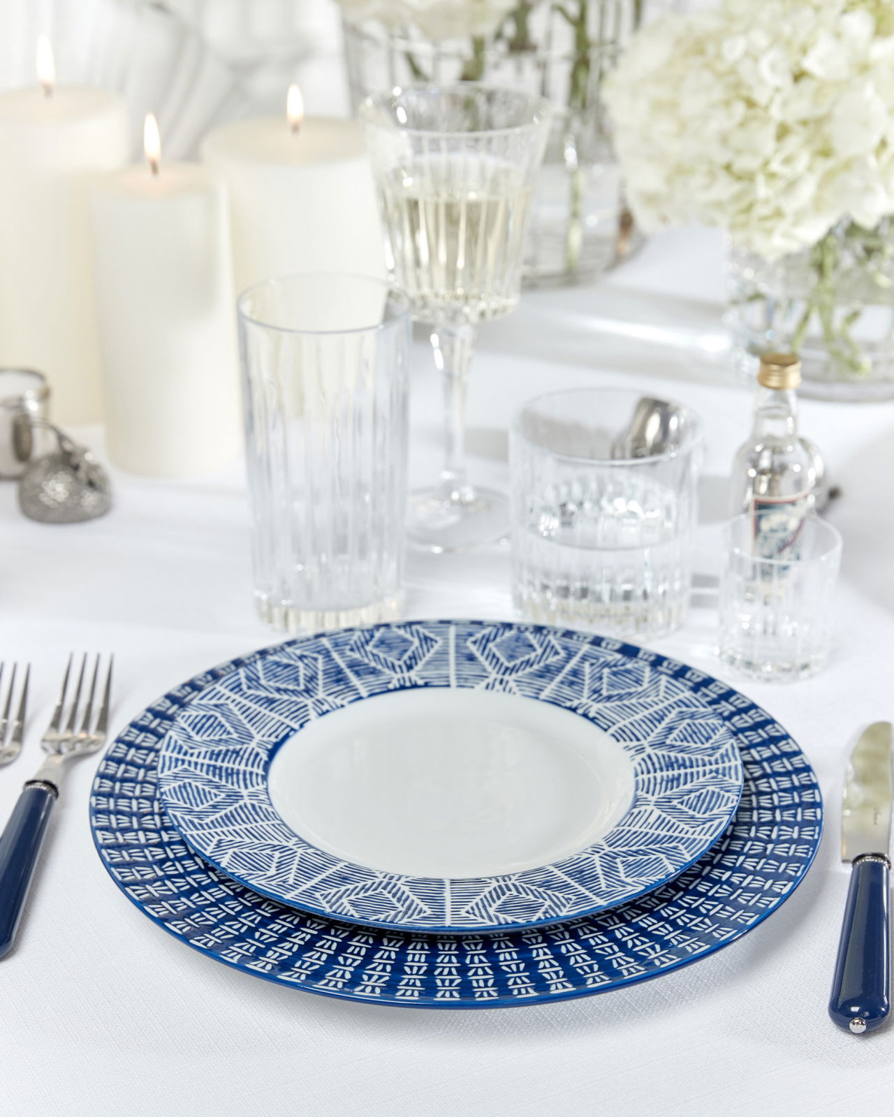 Capri Azzurra assietter blå/vit 6-pack