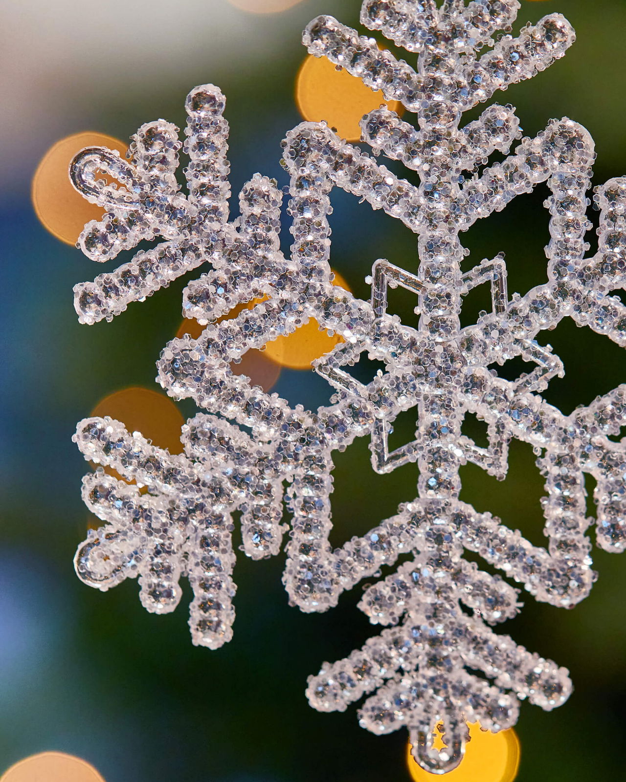 Glimma snöflingor julgransdekoration 2-pack