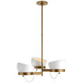 Lightwell Triple Chandelier Soft Brass/White Medium