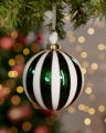 Alessandra Bauble Green/White 10cm