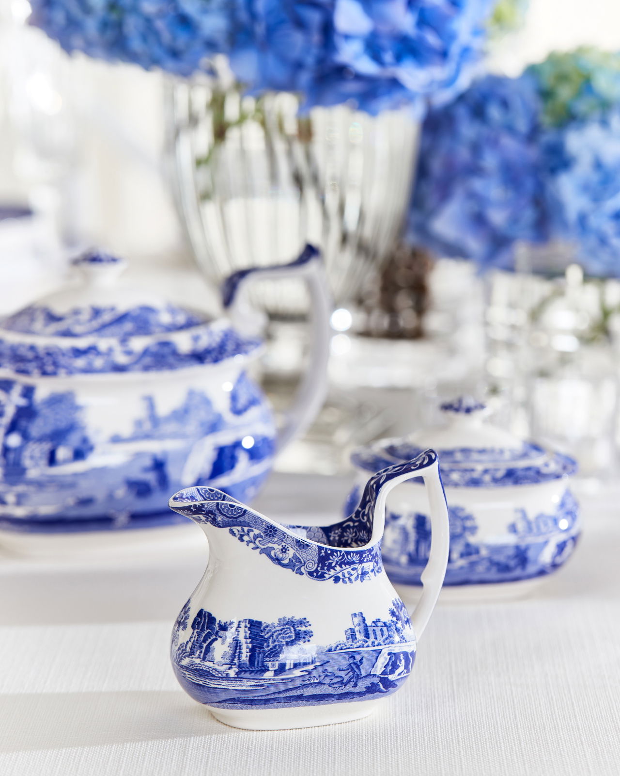 Blue Italian mjölkkanna blå/vit