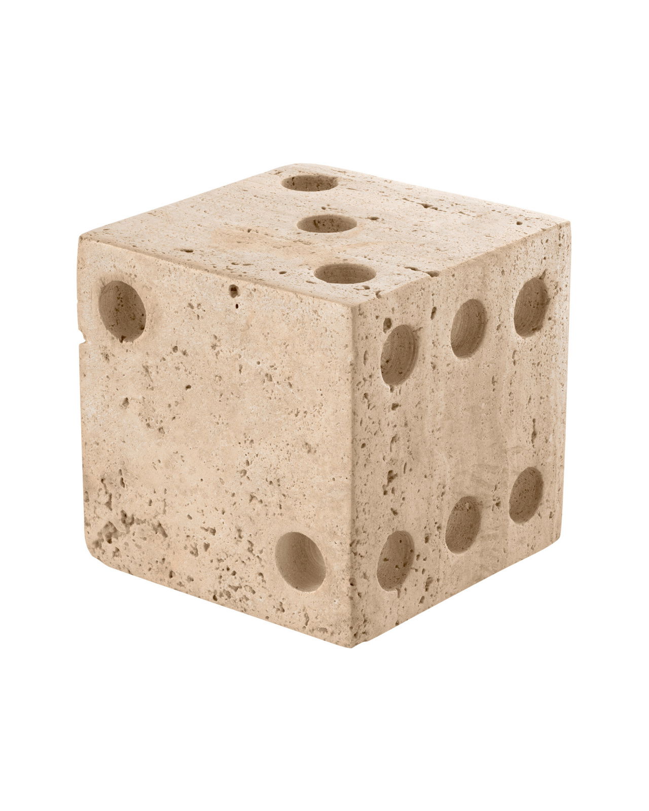 Visa Dice Decoration Travertine Set of 2
