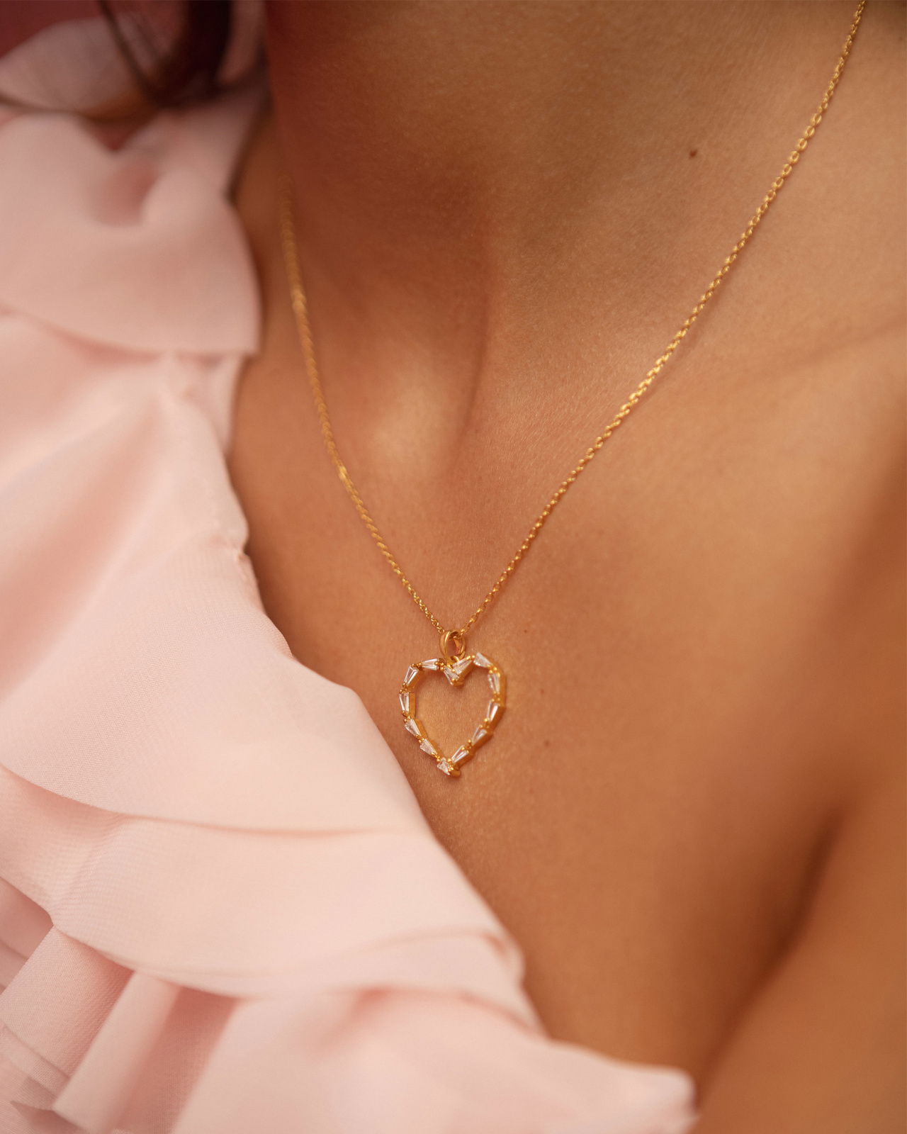 Baguette Heart halsband crystal