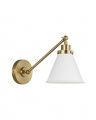 Wellfleet Single Arm Cone Task Sconce Matte White/Brass