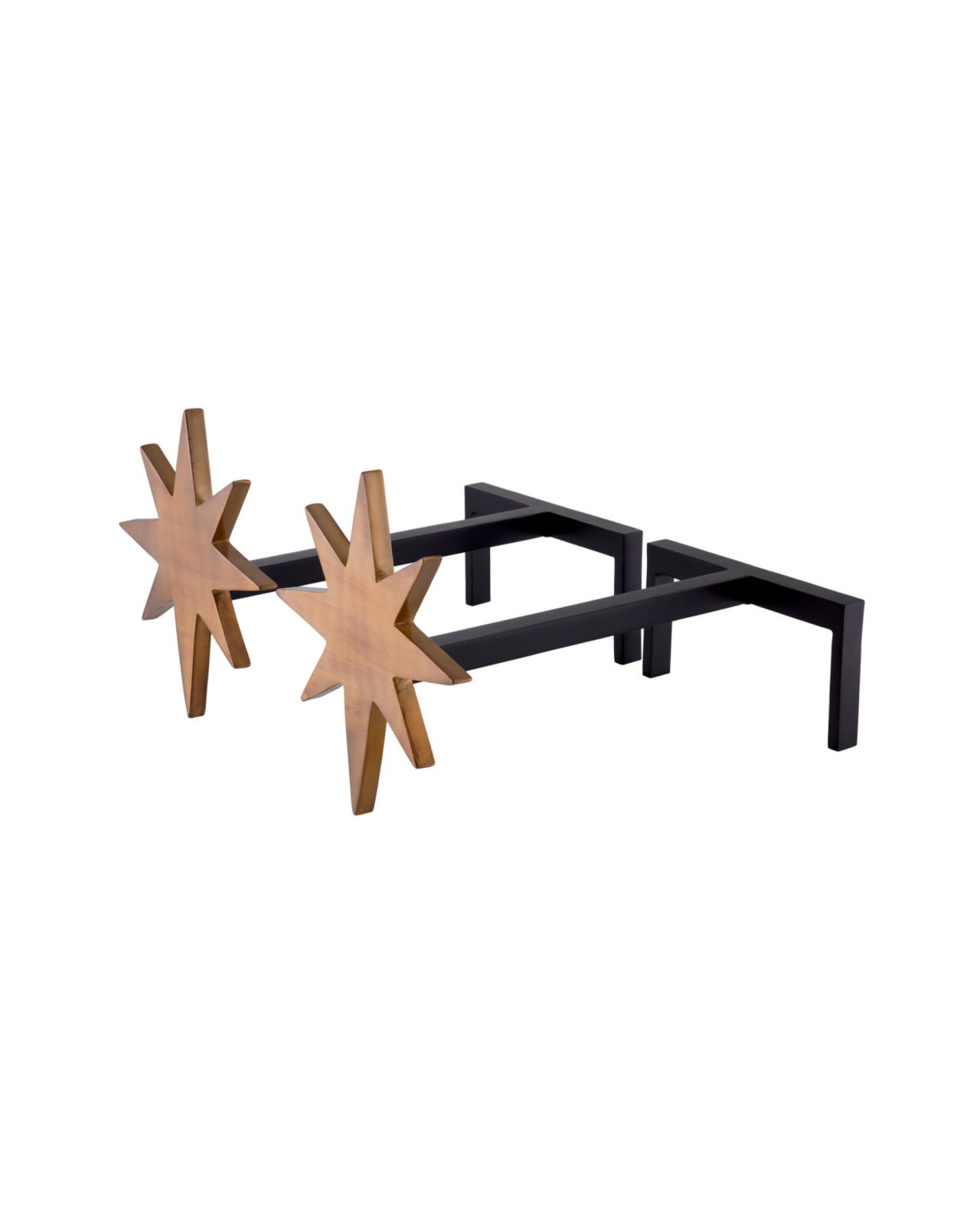 Star andiron messing 2-pak