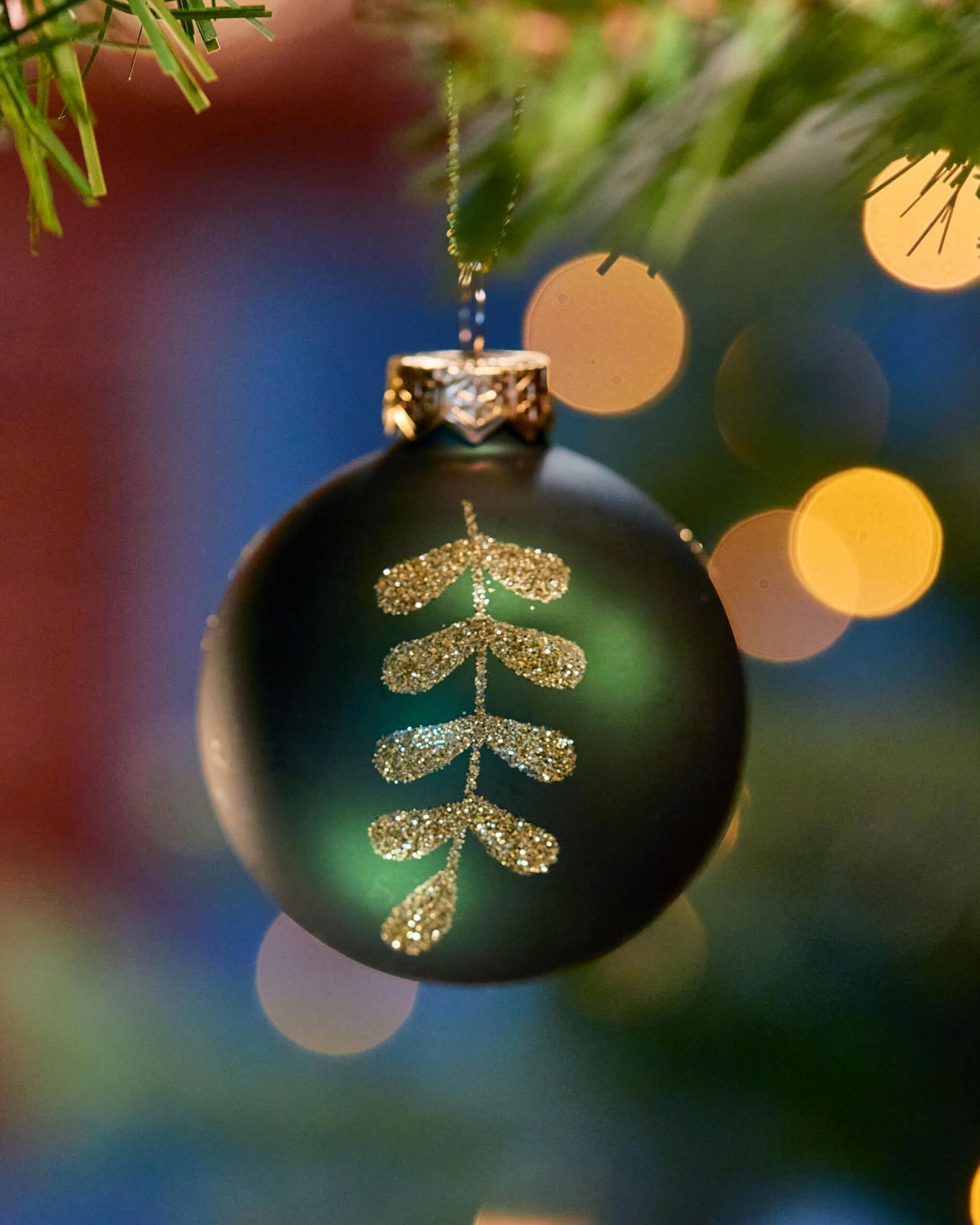 Agnes-joulupallo, vihreä/kulta 6cm 4 kpl