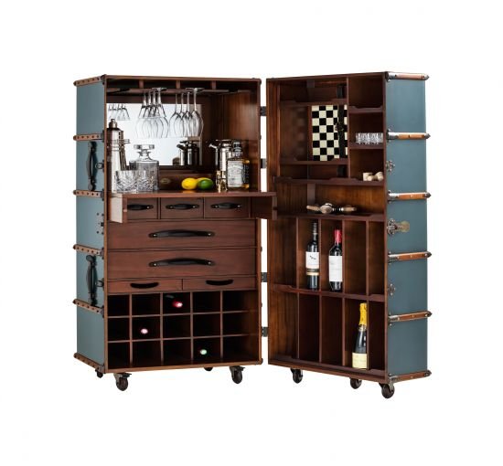 Stateroom bar cabinet petrol - Newport