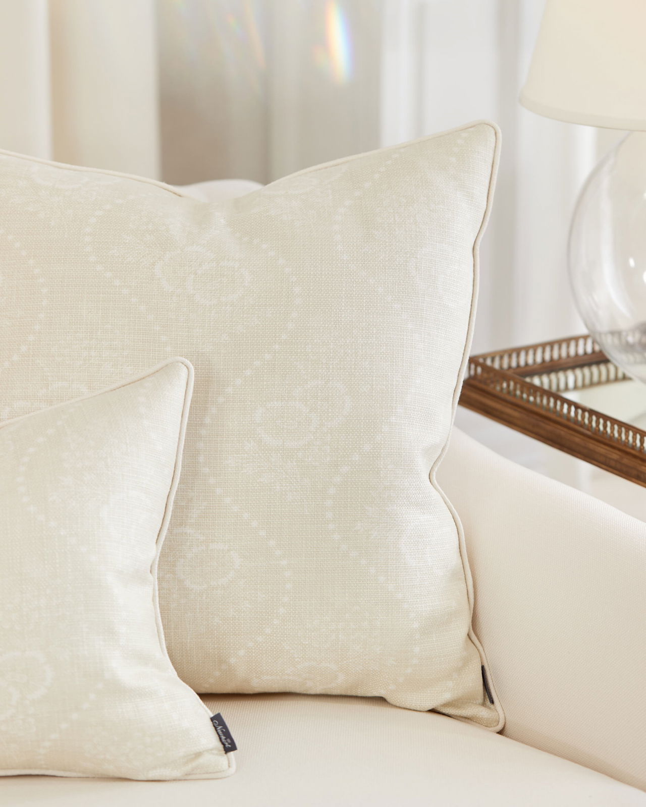 Annaliese Floral cushion cover parchment