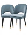 Cliff Dining Chairs Savona Blue Velvet Set of 2