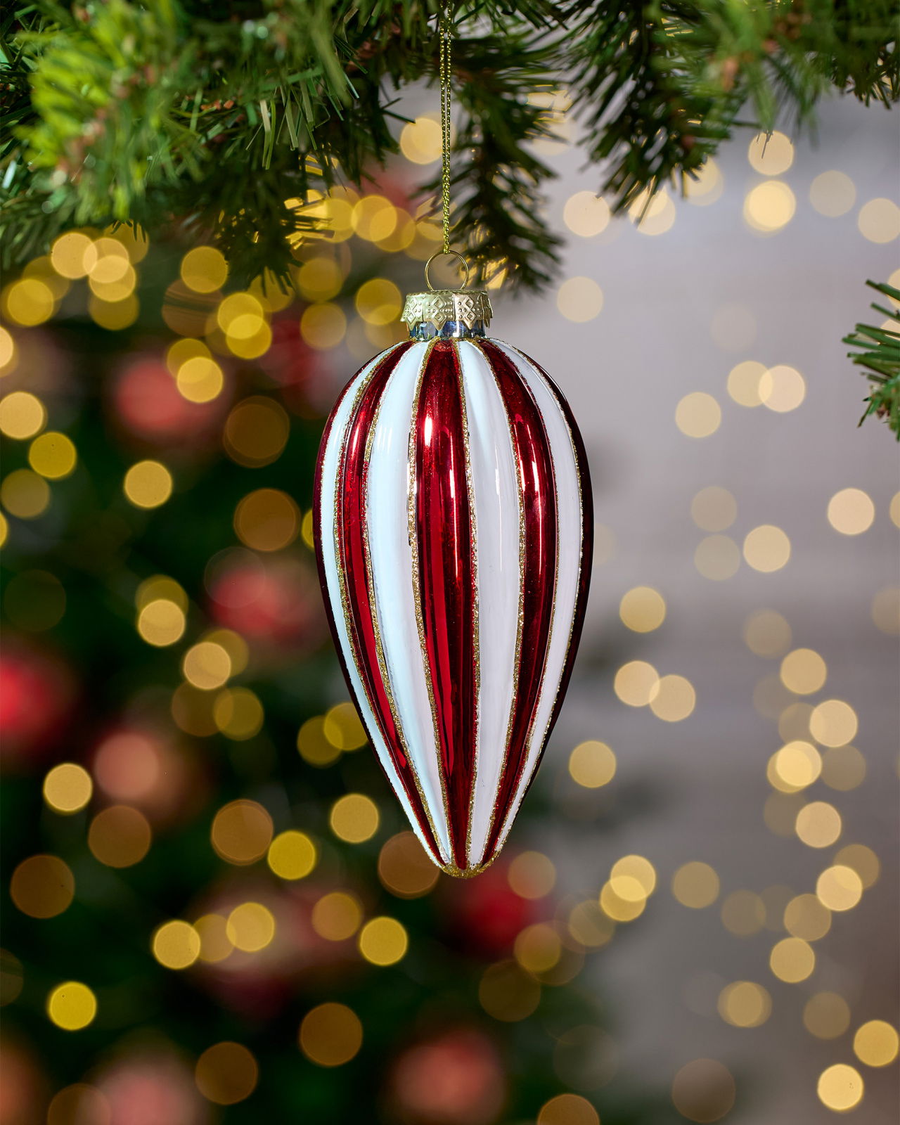 Luca Weihnachtskugel rot/weiß