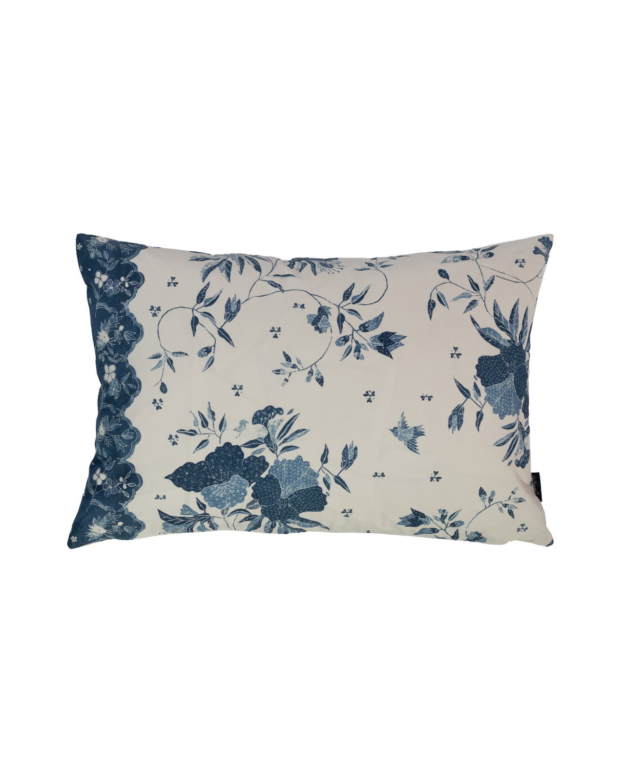 Elyria Floral Batik kuddfodral blå / vit