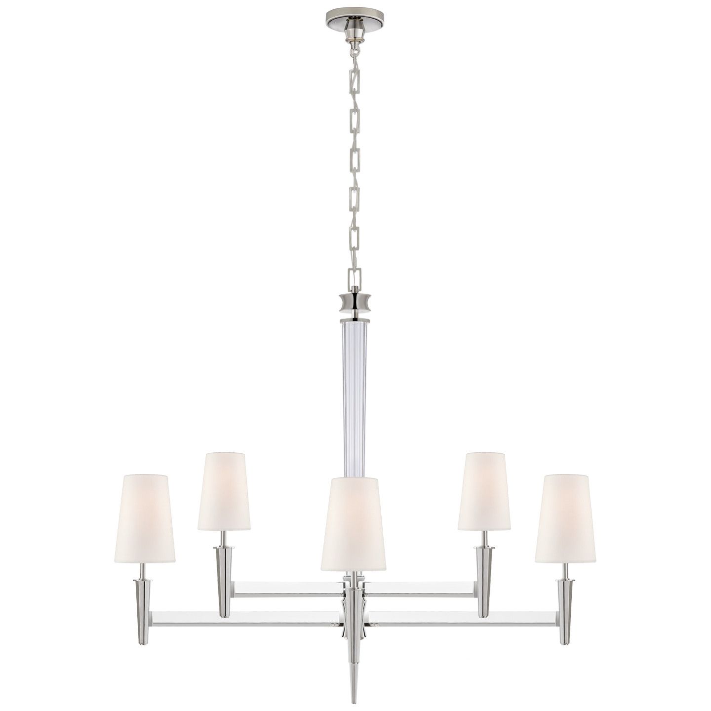 Lyra Two Tier Chandelier Polished Nickel and Crystal