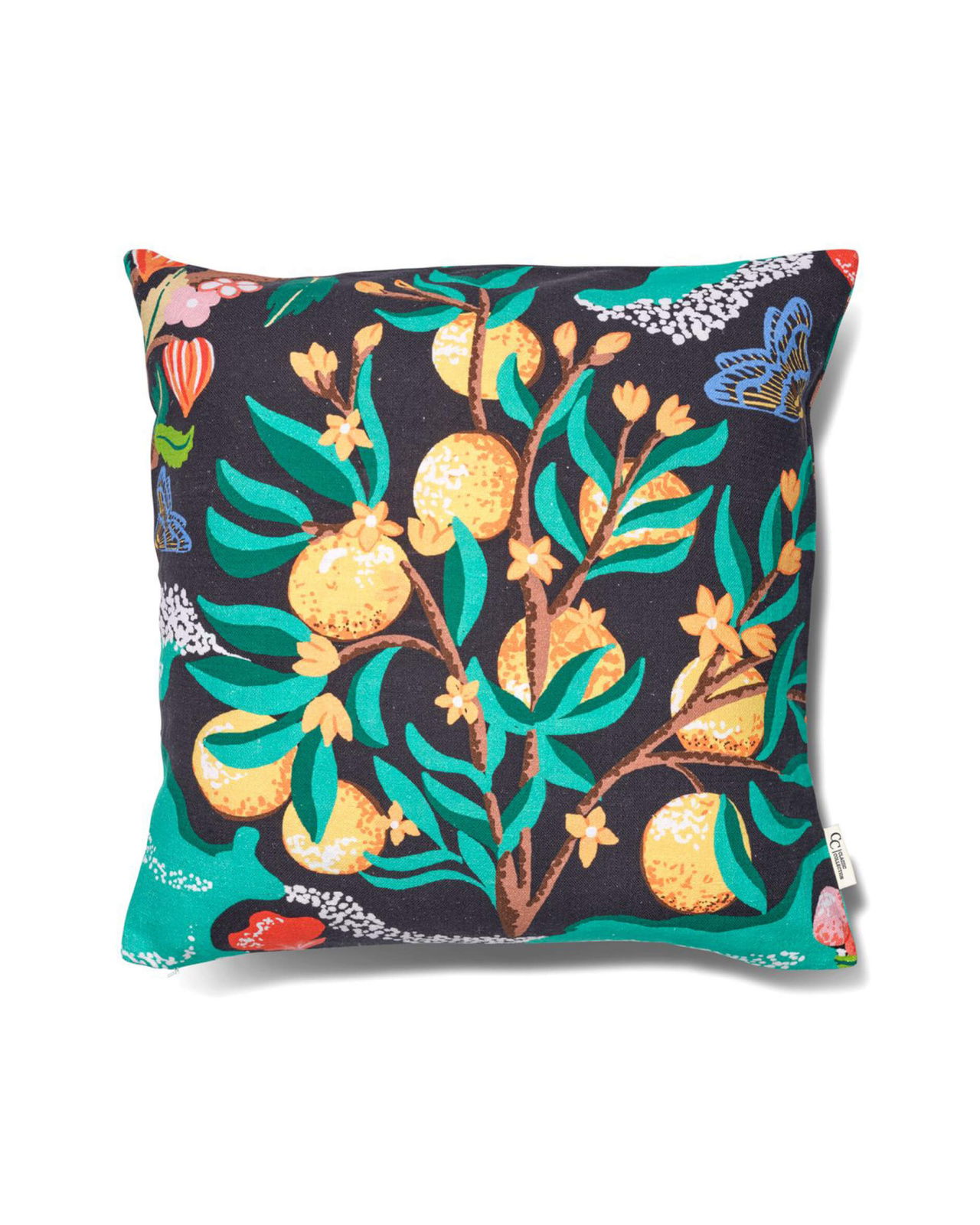 Botanical Orange kuddfodral svart