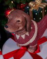 Chestnut hond kerstdecoratie