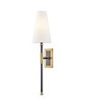 Bowery wandlamp antiek messing/zwart