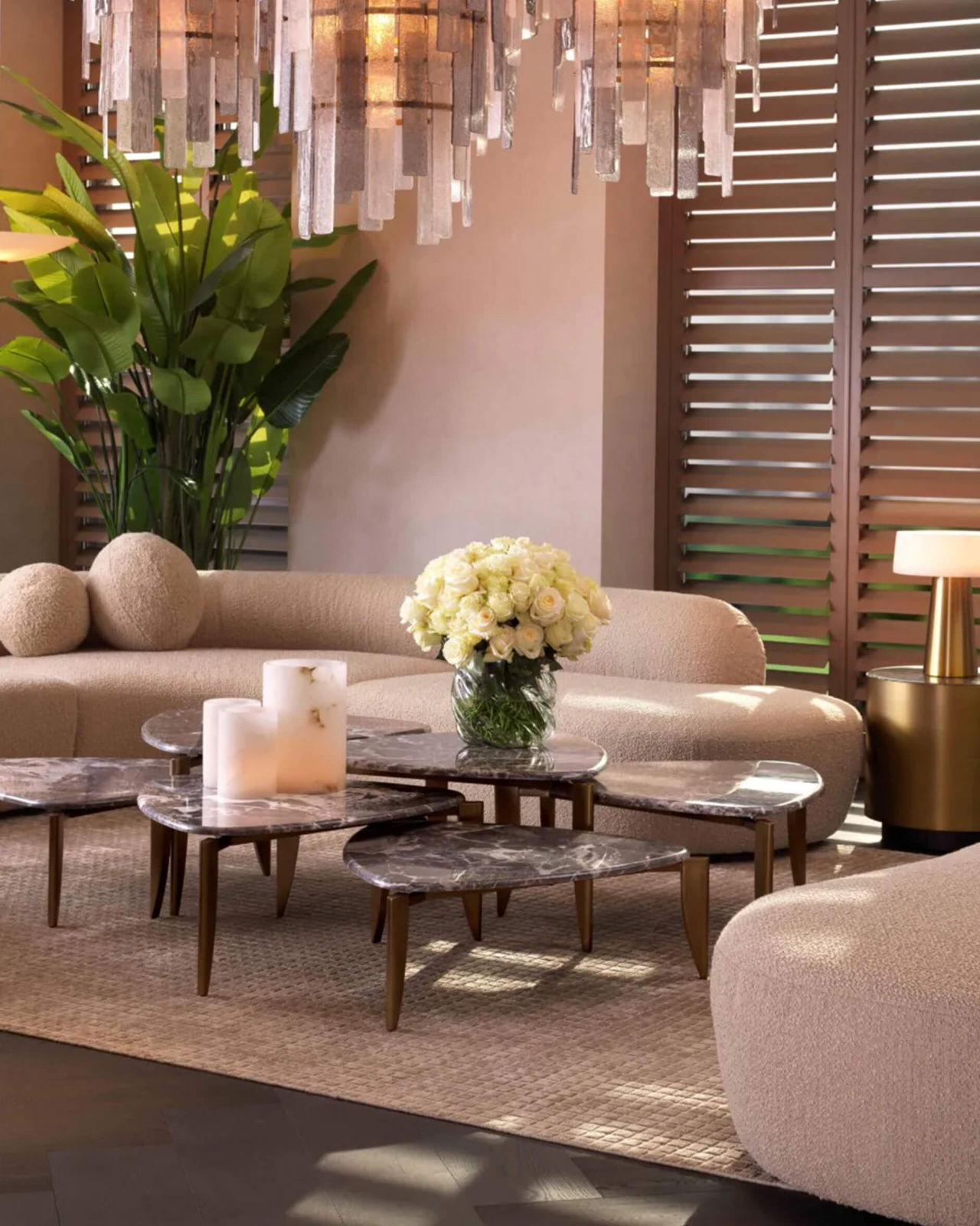 Reggioni satsbord grey marble 3-set