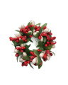 Candle cuff with red and white berries