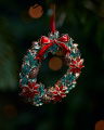 Estelle Christmas Wreath Ornament Green