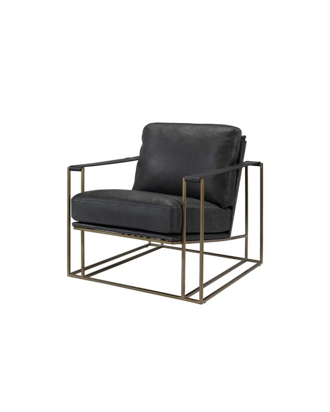 Bellagio leather armchair brass