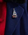 Rufus Christmas Tree Brooch Red